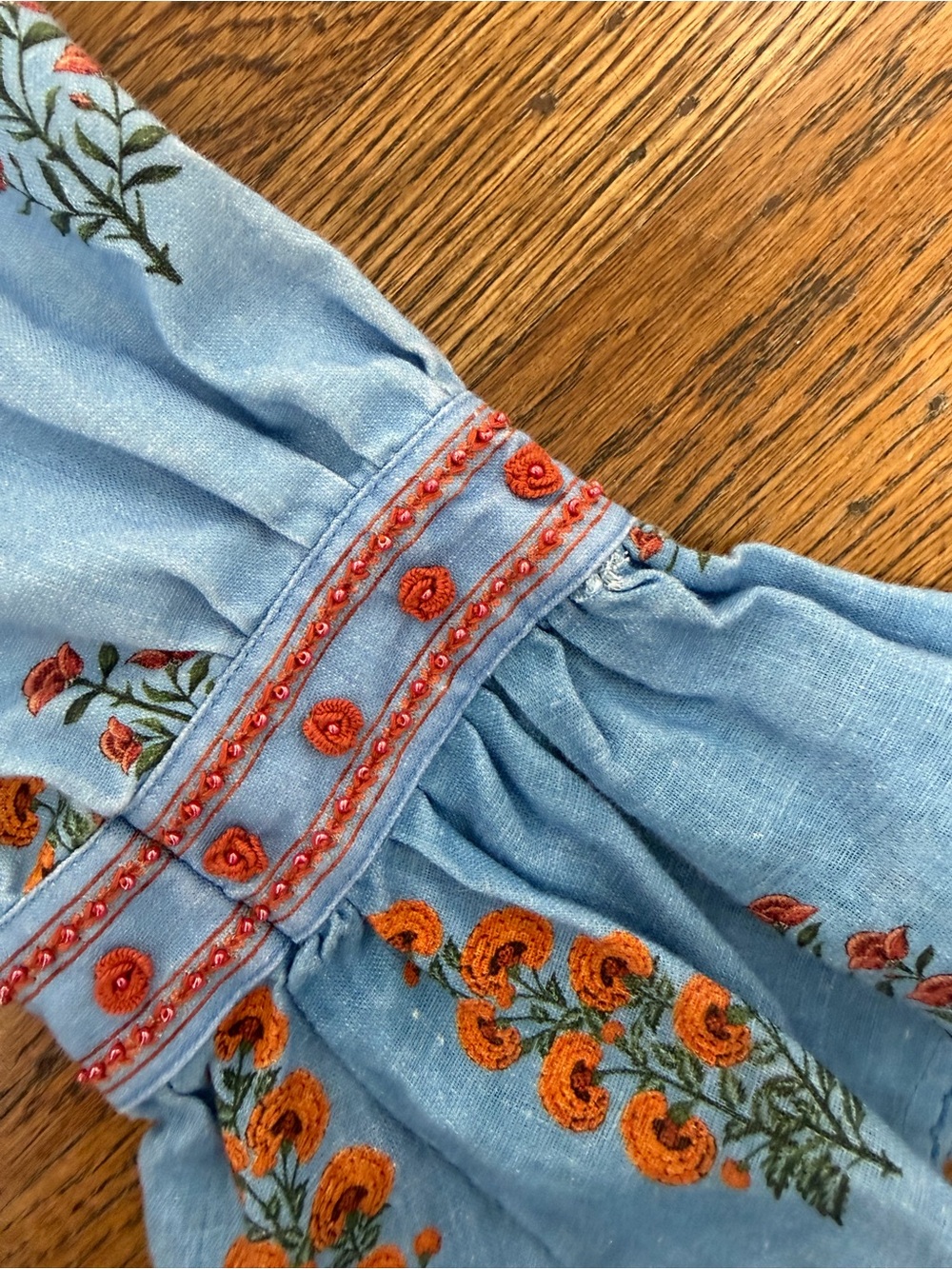 Agua by Agua Bendita Violeta Dahlia Linen Crop Top - Picture 4 of 4
